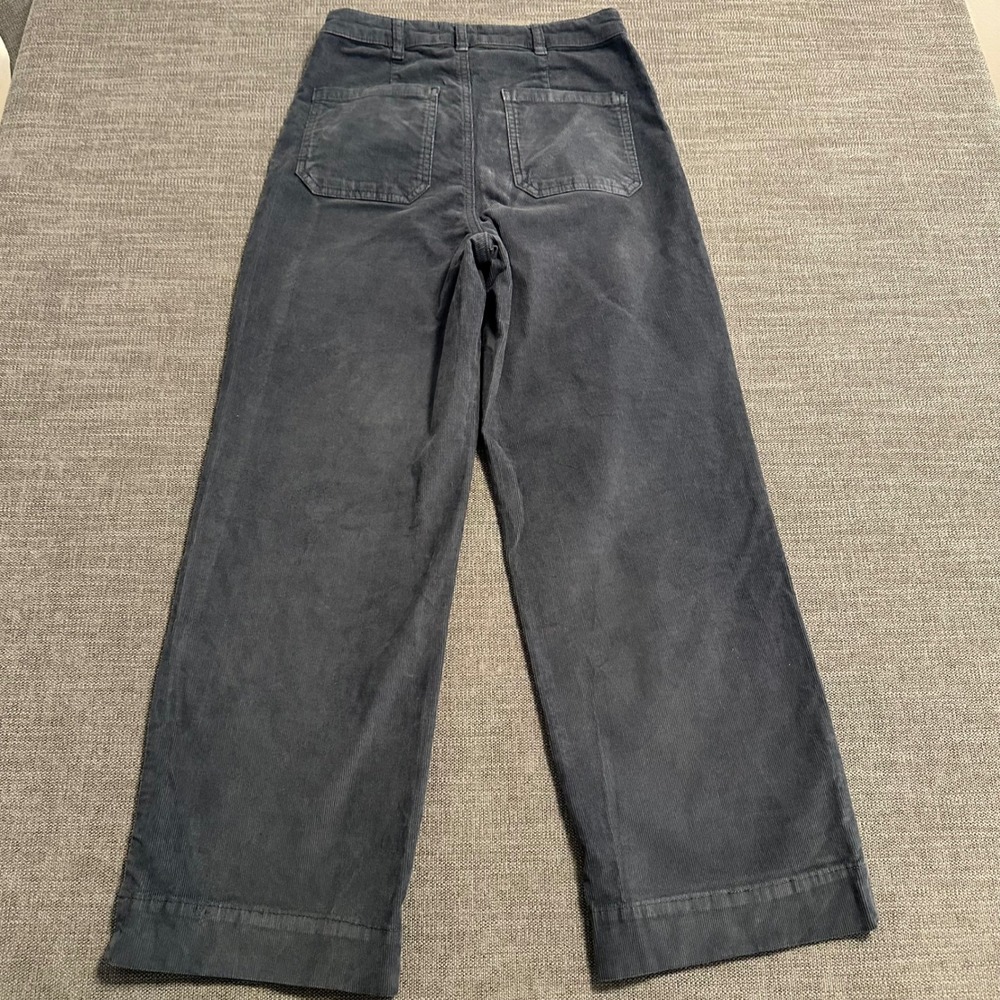 Marine Layer Corduroy Wide Leg Pants Womens 8 Grey Button Fly HighRise - Picture 2 of 9